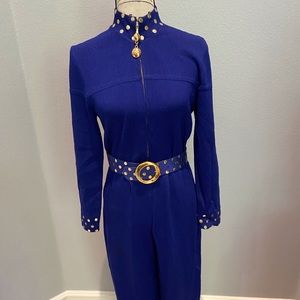 Vintage St. John knit Cobalt jumpsuit